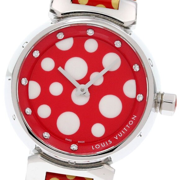 LOUIS VUITTON Tambour Yayoi Kusama model Q12M7 10P diamond Ladies Watch_848654 - Picture 3 of 6